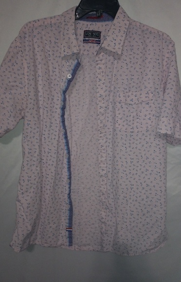 LON NYC L Mens Cotton Button Down Floral Shirt - Picture 1 of 5